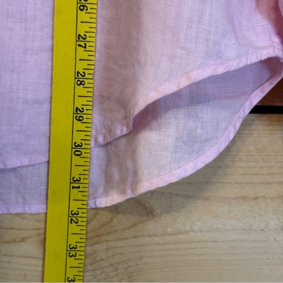 Thomas Dean Men’s Pink Linen Button Down Shirt Long Sleeve Size L - Picture 6 of 9